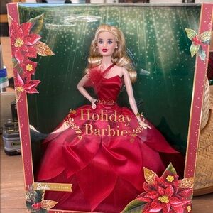 2022 Barbie Holiday Doll in Elegant Red Gown